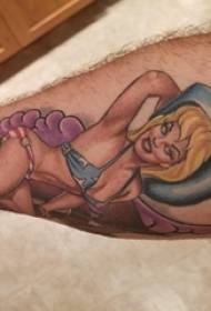 Девојка карактер тетоважа шема девојка рака боја тетоважа девојка карактер тетоважа шема