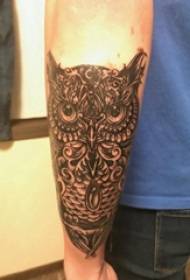 Owl tattoo illustration male arm on black owl tattoo picture