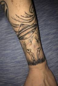 Arm tattoo material, male arm, alien and UFO tattoo pictures