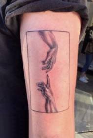 Tatuaje de man de pequeno patrón brazo de rapaza xeométrica e tatuaxe de man