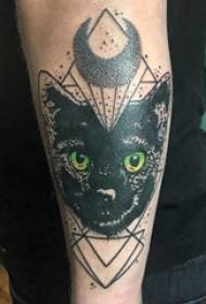Arm tattoo material, male arm, moon and cat tattoo pictures