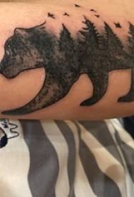 Bear tattoo ea letsoho la moshanyana oa hlooho ea setšoantšo sa tattoo