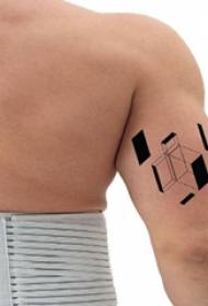 3D geometrijska tetovaža uzorak školske ruke na minimalističkoj 3d geometrijskoj tetovaži slike