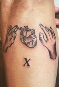 Arm tattoo material, male arm, hand and heart tattoo picture