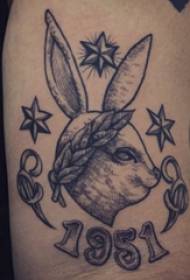 Braç de noia de conill tatuatge a la imatge del tatuatge de conill
