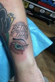 Eye tattoo, male arm, eye tattoo, tattoo, english tattoo picture