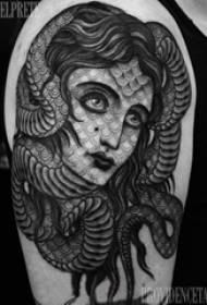 Schoolgirl character tattoo pattern schoolboy arm on black gray tattoo character portrait tattoo picture