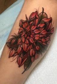Chiński tatuaż wiatr kwiat ramię student mężczyzna na kolorowym obrazie tatuaż kwiat