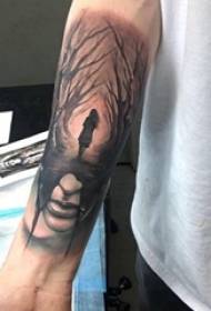 Tree tattoo, boy's arm, tree totem tattoo pattern