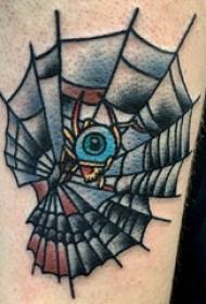Tetovanie pavúk web chlapec maľoval na tetovanie pavúk web obrázku