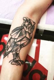 Geometric animal tattoo girl arm on black owl tattoo picture