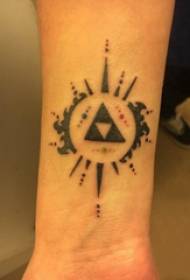 Geometric elements tattoos boys arms on triangles and round tattoo pictures
