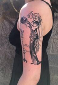 女性人物纹身图案 女生手臂女生人物纹身图案