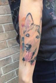 Puppy tattoo picture girl dog head tattoo picture
