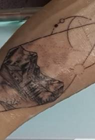 Paysage de tatouage, images de tatouage de bras de garçon, de géométrie et de paysage