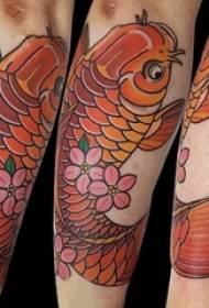 Baile animal tattoo male student arm on flower and squid tattoo picture