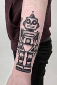Геометричний елемент татуювання студент руку на малюнку татуювання чорний робот