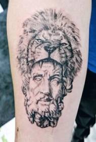 Arm tattoo picture boy arm on lion and character tattoo picture