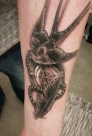 Arm tattoo picture boy arm on clock and bird tattoo picture