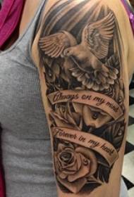 Dove κορίτσι τατουάζ στο χέρι περιστέρι εικόνα τατουάζ