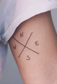 Arm tetovējuma materiāla meitenes rokas līnija un vēstules tetovējuma attēls