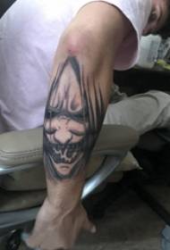 Terror tattoo, male character, black gray character tattoo picture