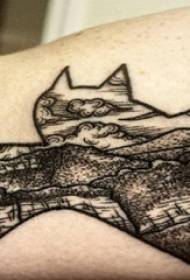 Flaggermus tatovering guttearm på svart tatoveringsbilde