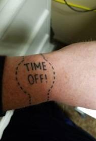 Náramek hodinky tetování vzor chlapce paže na angličtině a sledovat tetování obrázek