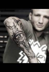 Eye tattoo, sketch, tattoo, eye tattoo picture on boy's arm