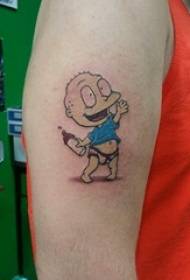 Baby tattoo patroon gekleurde cartoon baby tattoo foto op de arm van de jongen