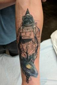 Astronaut tattoo pattern boy's arm on cosmic and astronaut tattoo picture