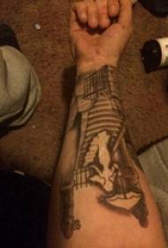 Building tattoo, boy's arm, European and American architectural tattoo pictures