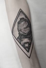 Geometric elements tattoos boys arms on rhombus and astronaut tattoo pictures