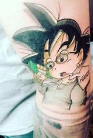 Arm tattoo material, cartoon character tattoo picture on boy's arm