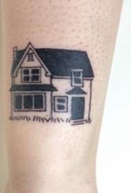 Materijal za tetoviranje ruku, muška ruka, slika crne zgrade za tetovažu