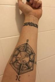 Earth tattoo pattern girl arm on geometry and earth tattoo picture