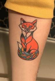 Baile animal tattoo male student's arm on colored little fox tattoo picture