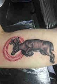 Baile animal tattoo male student arm on round and deer tattoo picture