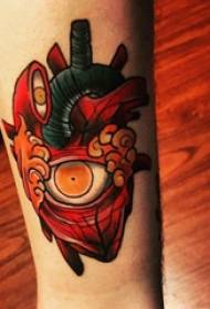 Arm tattoo material, male arm, eye and heart tattoo picture