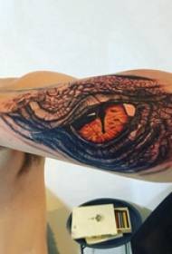Eye tattoo, male crocodile eye tattoo picture on arm