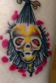 Skull tattoo girl's arm on colored skull tattoo picture