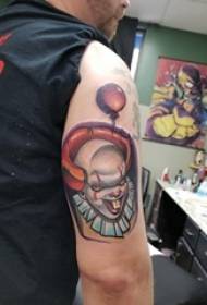 Clown tattoo, male arm, clown tattoo pattern