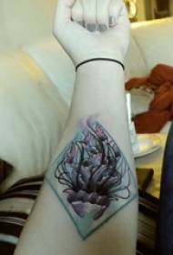 Arm tattoo material girl diamond and jellyfish tattoo picture on arm