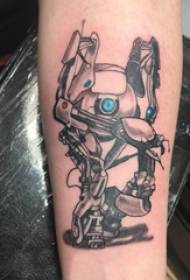 Neeg hlau tattoo, vivid robot tattoo duab ntawm tus tub hluas txhais caj npab