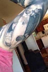 Car tattoo, boy's arm, car tattoo pattern