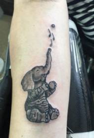 Рака во форма на тетоважа девојка рака на црна боја слон слика за тетоважа