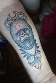 Arm tattoo material, male arm, orangutan and plant tattoo pictures