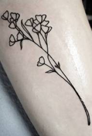 Lletra literària braç de la noia tatuatge minimalista de la flor del tatuatge de la flor
