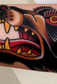 Blood drop wolf head tattoo male student arm on colored wolf head tattoo picture