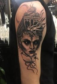 Lik tetovaža uzoraka, muški lik, ženski lik, uzorak tetovaža